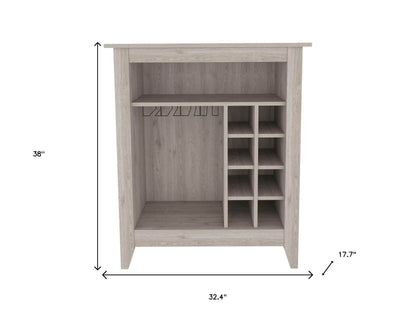 Light Gray Bar Cart With Wine Storage - Loft&Timber