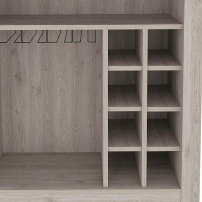 Light Gray Bar Cart With Wine Storage - Loft&Timber