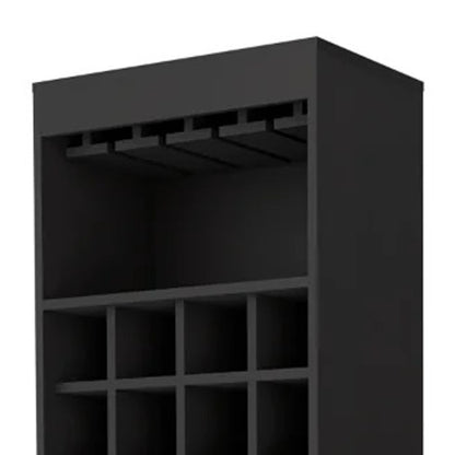 24" Black Bar Cabinet With Eighteen Shelves - Loft&Timber