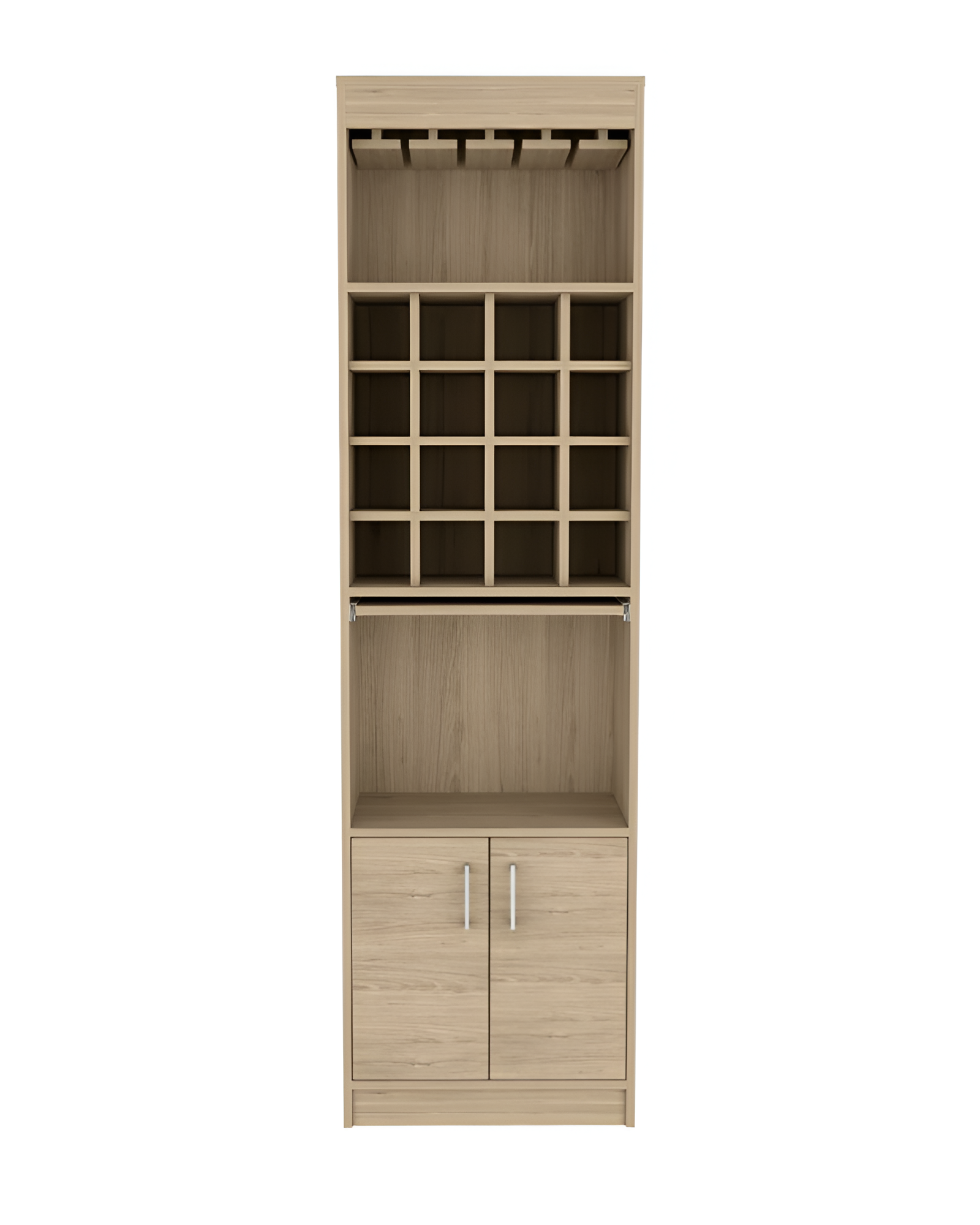 24" Natural Bar Cabinet With Eighteen Shelves - Loft&Timber