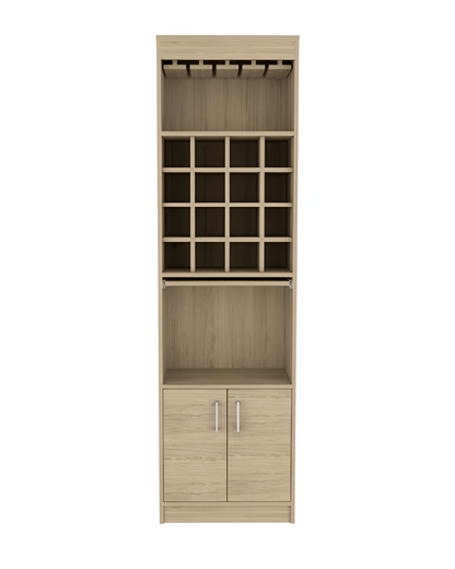 24" Natural Bar Cabinet With Eighteen Shelves - Loft&Timber