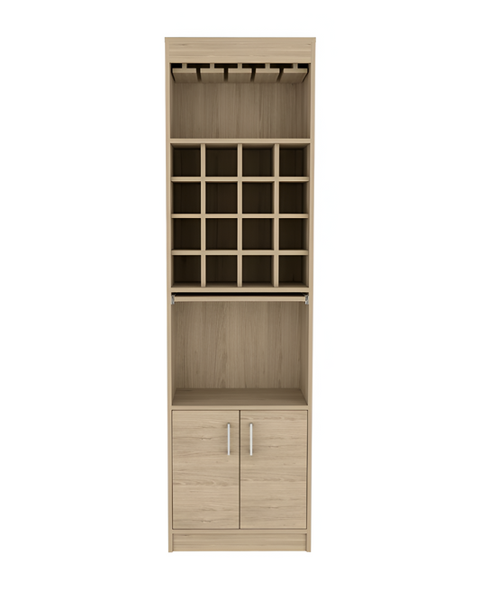 24" Natural Bar Cabinet With Eighteen Shelves - Loft&Timber