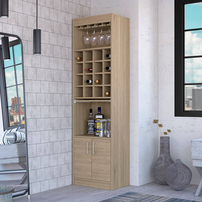 24" Natural Bar Cabinet With Eighteen Shelves - Loft&Timber