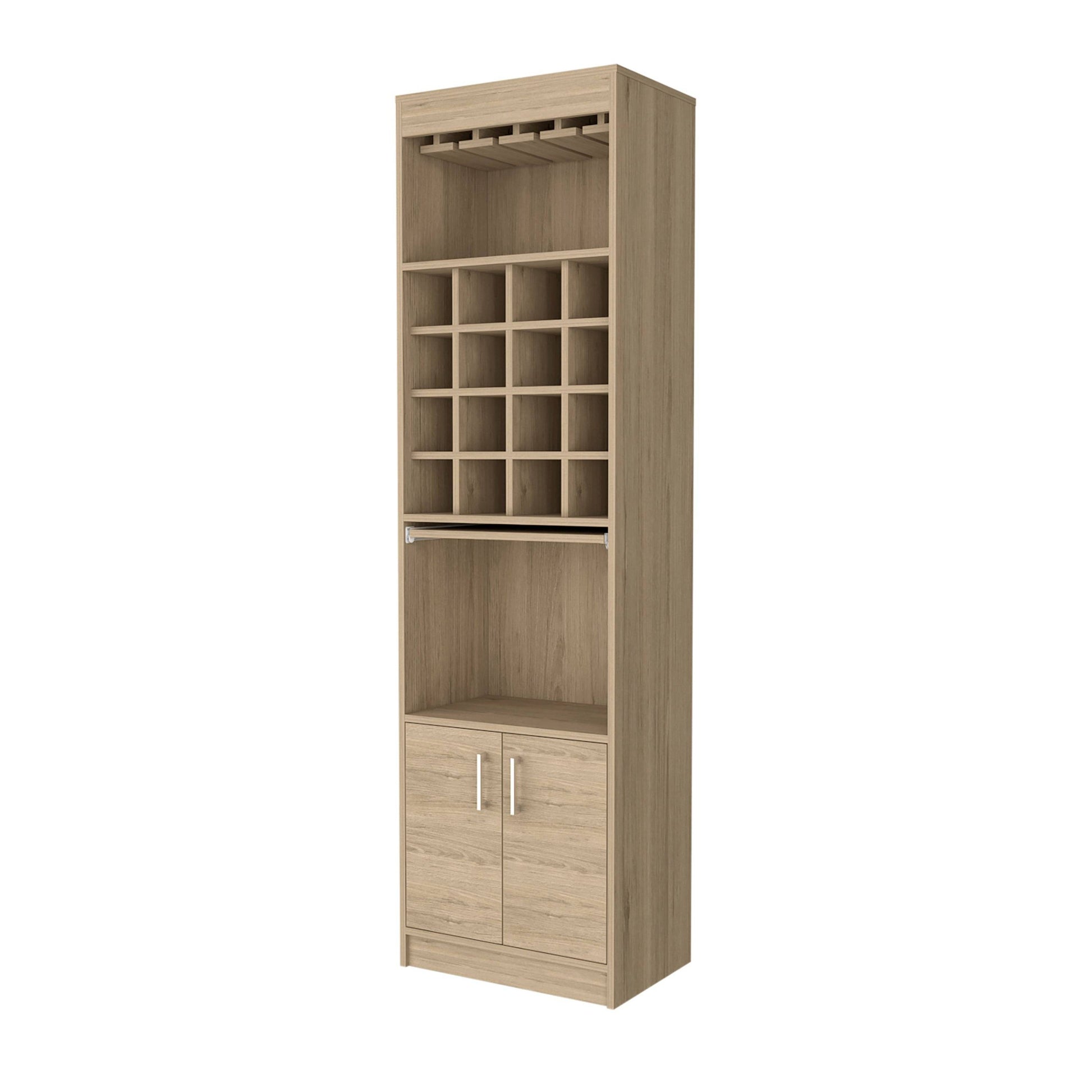 24" Natural Bar Cabinet With Eighteen Shelves - Loft&Timber