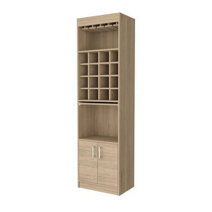 24" Natural Bar Cabinet With Eighteen Shelves - Loft&Timber