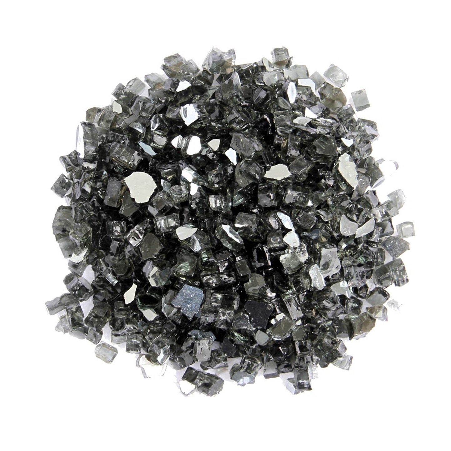 Black Round Reflective Fire Pit Glass - Loft&Timber