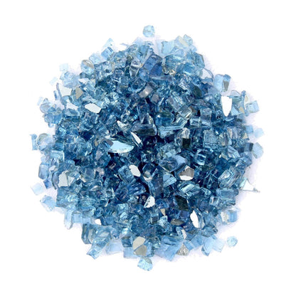 Sky Blue Round Reflective Fire Pit Glass - Loft&Timber