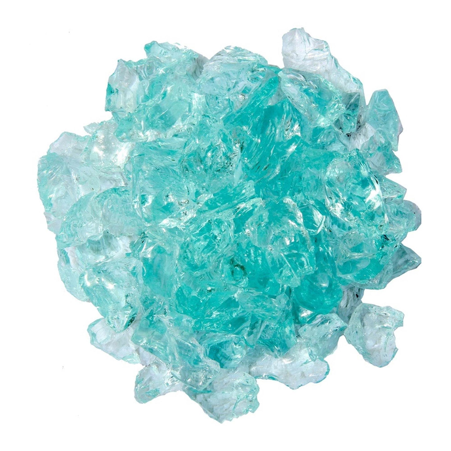 Aqua Round Reflective Fire Pit Glass - Loft&Timber