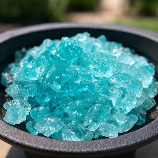 Aqua Round Reflective Fire Pit Glass - Loft&Timber