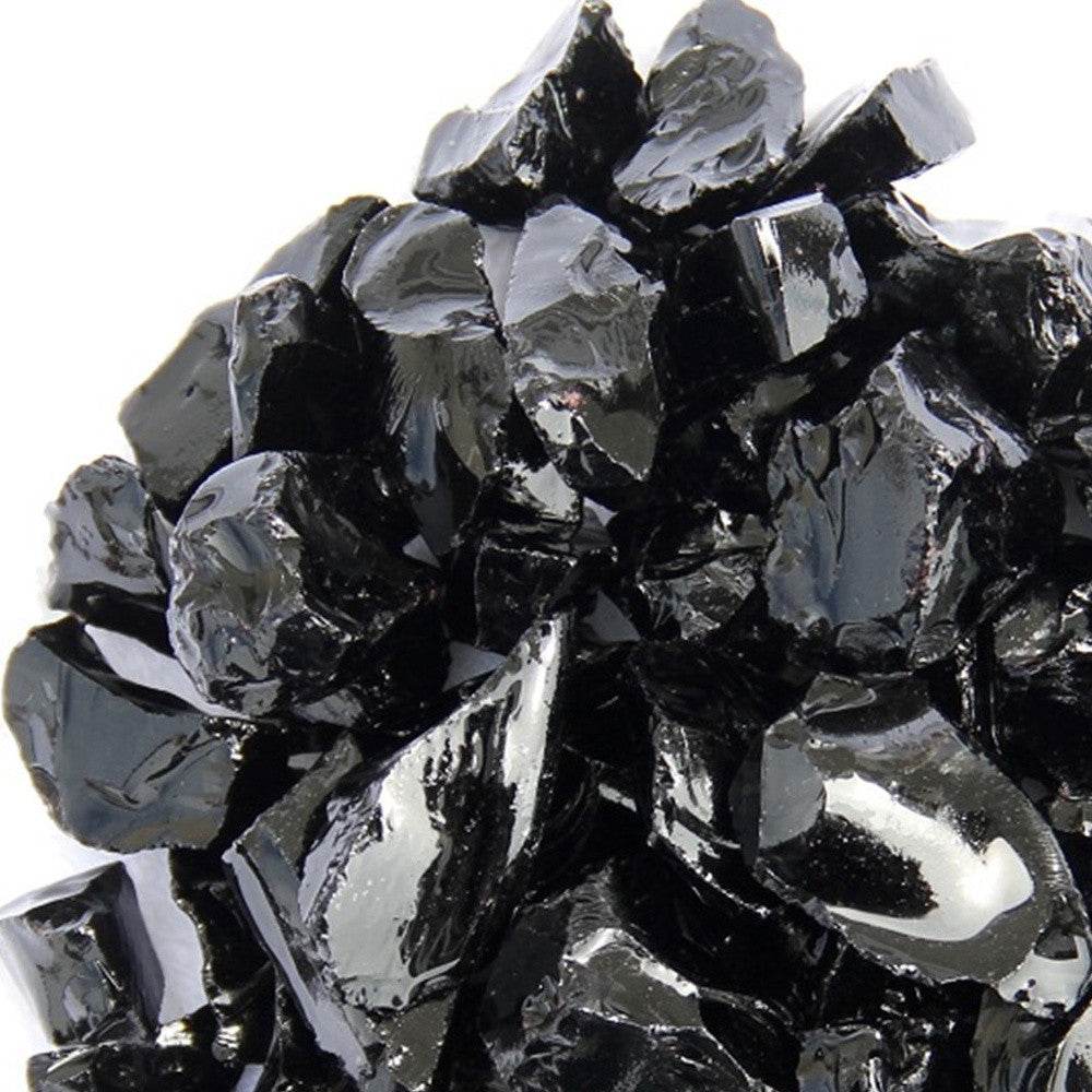 Black Round Reflective Fire Pit Glass - Loft&Timber