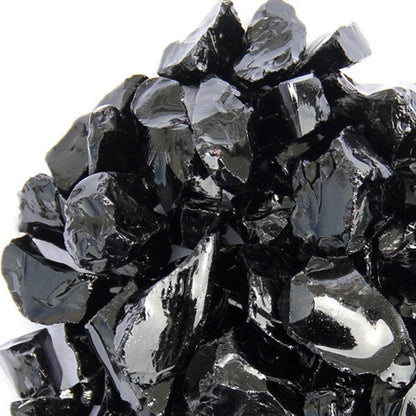 Black Round Reflective Fire Pit Glass - Loft&Timber