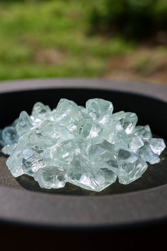 Clear Round Reflective Fire Pit Glass - Loft&Timber