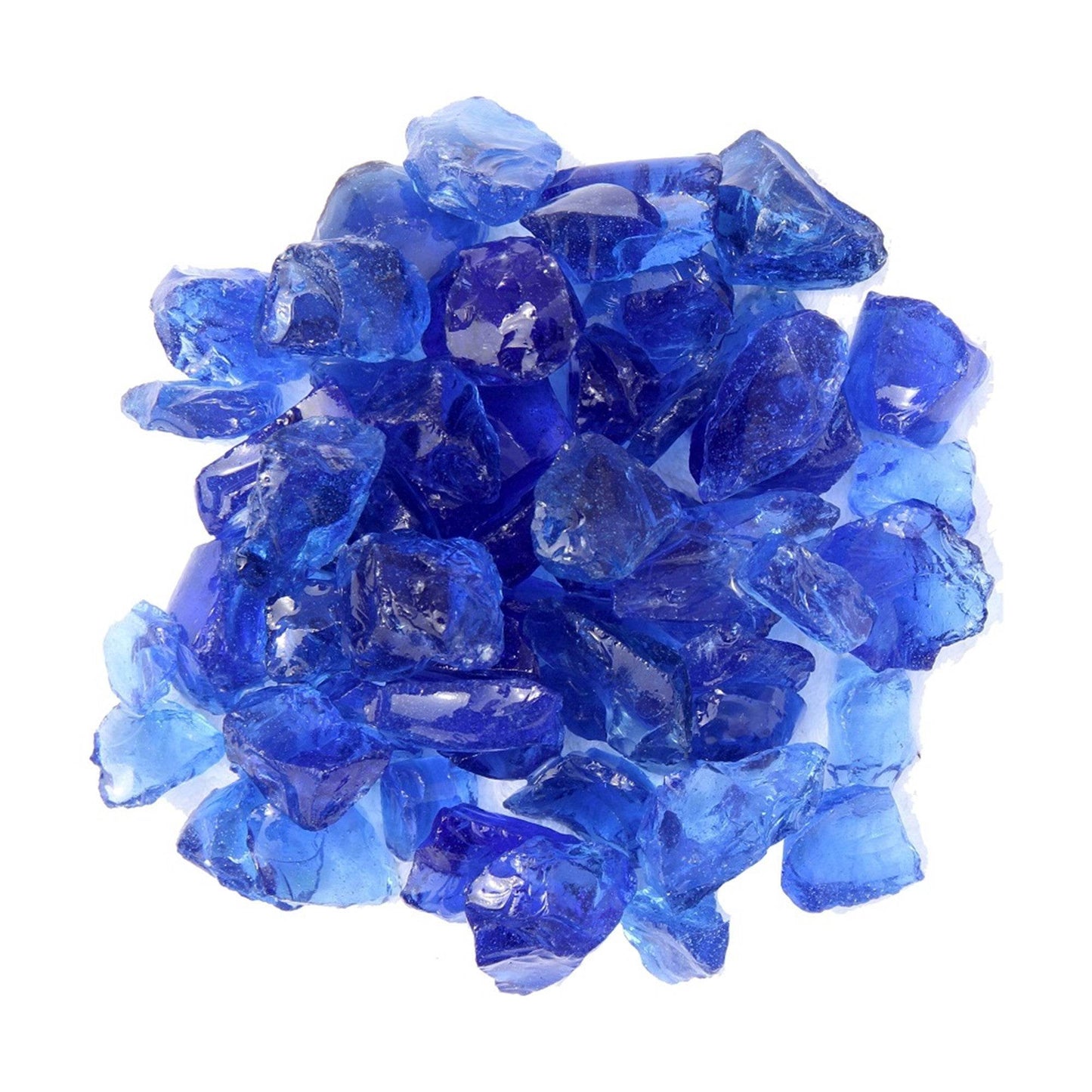 Blue Round Reflective Fire Pit Glass - Loft&Timber