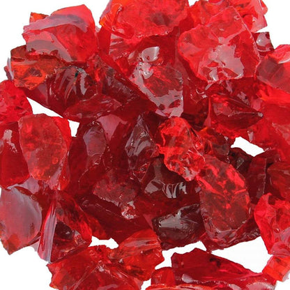 Red Round Reflective Fire Pit Glass - Loft&Timber