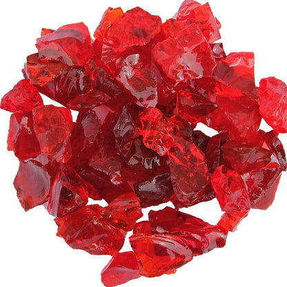 Red Round Reflective Fire Pit Glass - Loft&Timber