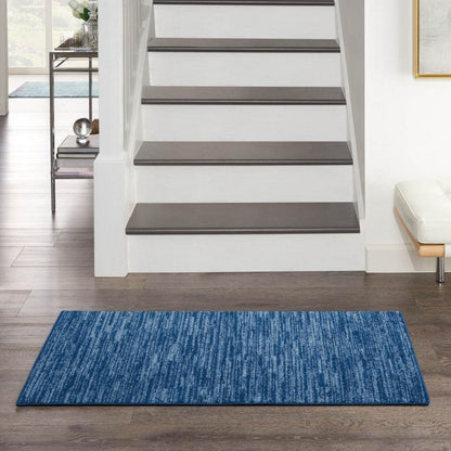4' Runner Navy Blue Indoor Outdoor Runner Rug - Loft&Timber