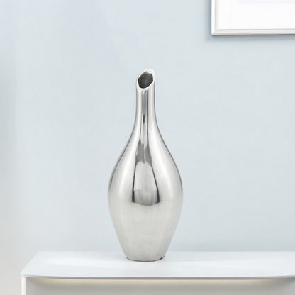 16" Silver Bud Aluminum Table Vase - Loft&Timber