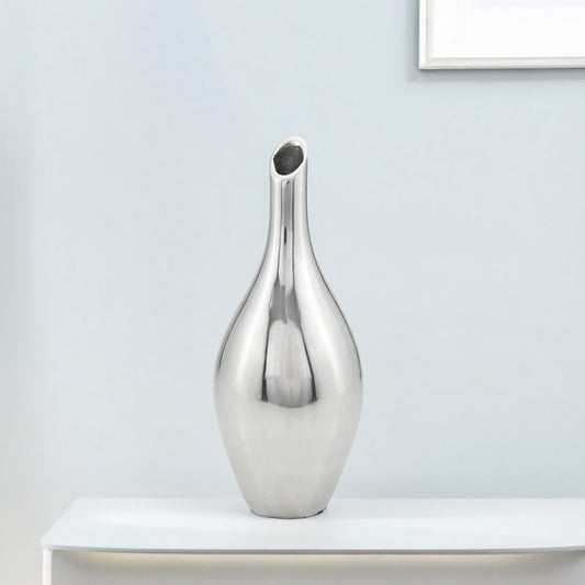 16" Silver Bud Aluminum Table Vase - Loft&Timber