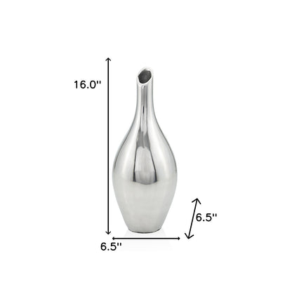 16" Silver Bud Aluminum Table Vase - Loft&Timber