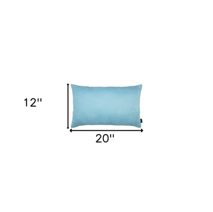 Set Of Two 12" X 20" Sky Blue Polyester Zippered Pillow Cover - Loft&Timber