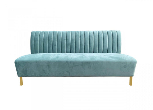 71" Light Gray Velvet Sofa With Gold Legs-1
