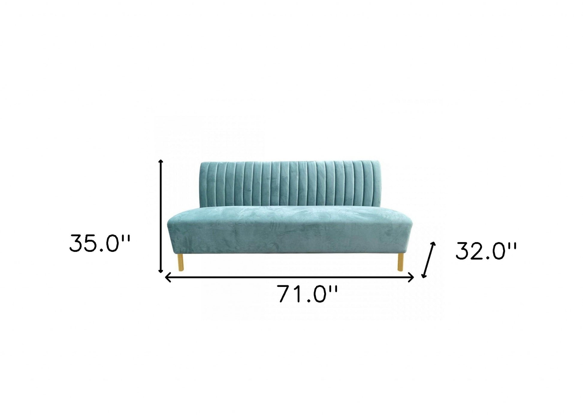 71" Light Gray Velvet Sofa With Gold Legs-6