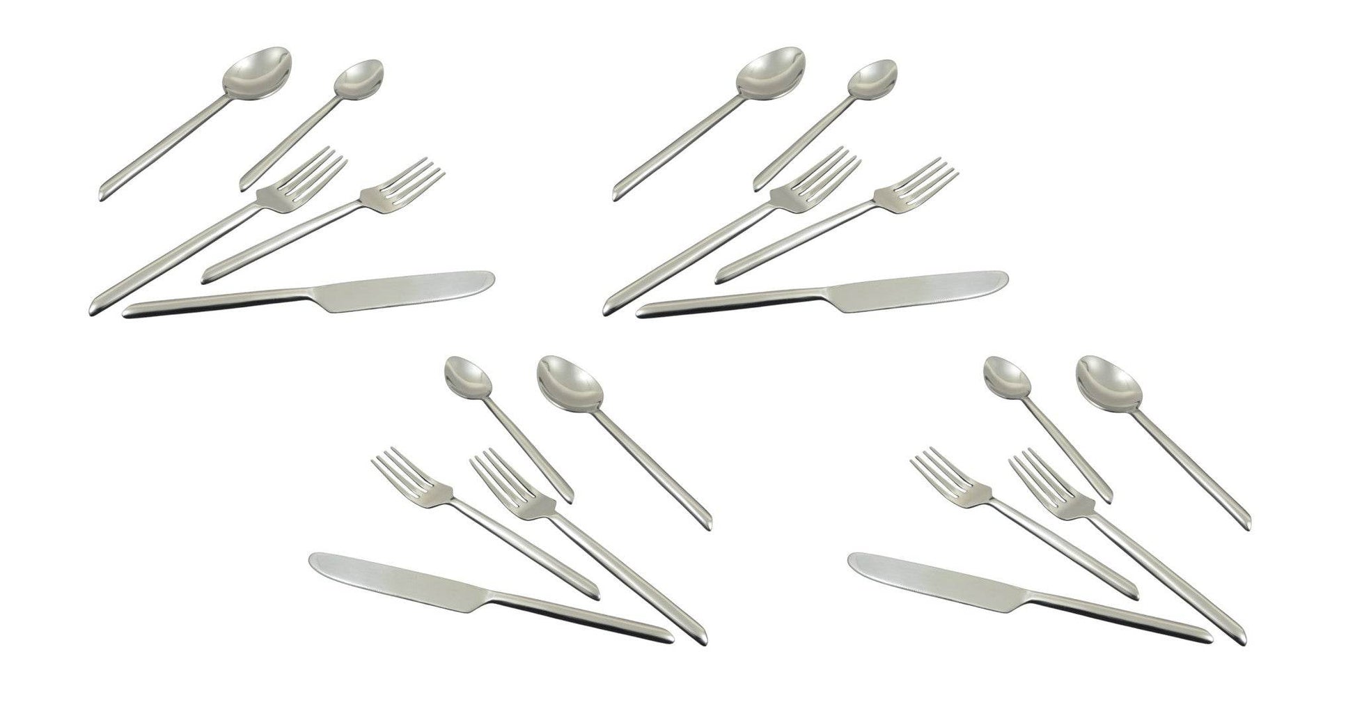 Glossy Silver Stainless Steel Twenty Piece Hand Forged Flatware Set - Loft&Timber