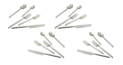 Glossy Silver Stainless Steel Twenty Piece Hand Forged Flatware Set - Loft&Timber