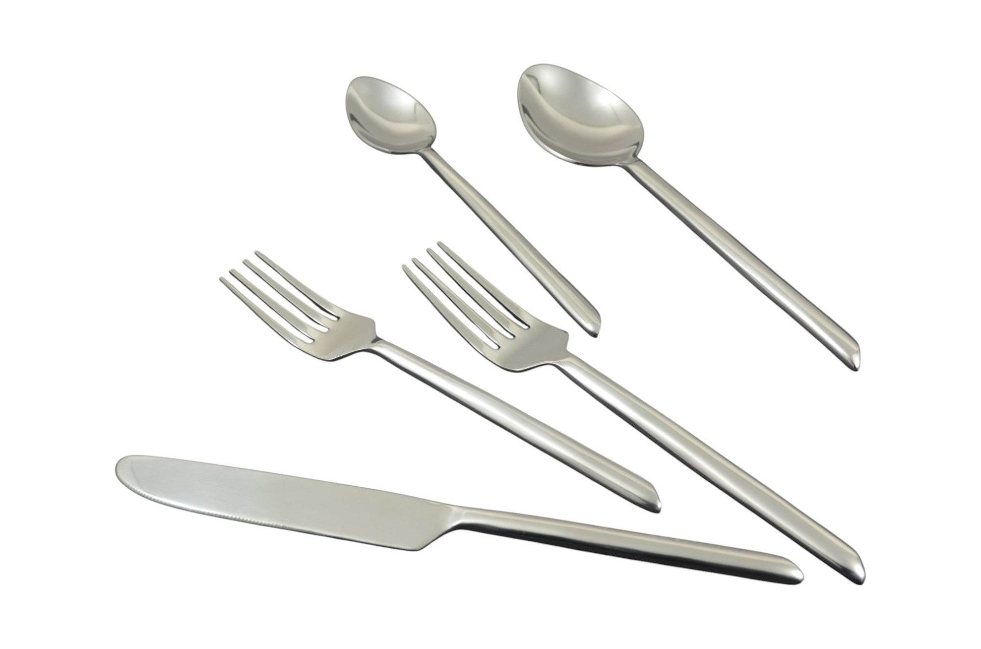Glossy Silver Stainless Steel Twenty Piece Hand Forged Flatware Set - Loft&Timber
