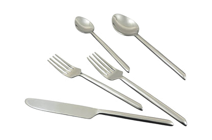 Glossy Silver Stainless Steel Twenty Piece Hand Forged Flatware Set - Loft&Timber