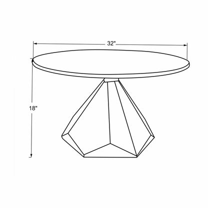 32" Brown And White Solid Wood and Marble Geo Coffee Table - Loft&Timber