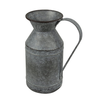 11" Gray Metal Jug Vase - Loft&Timber
