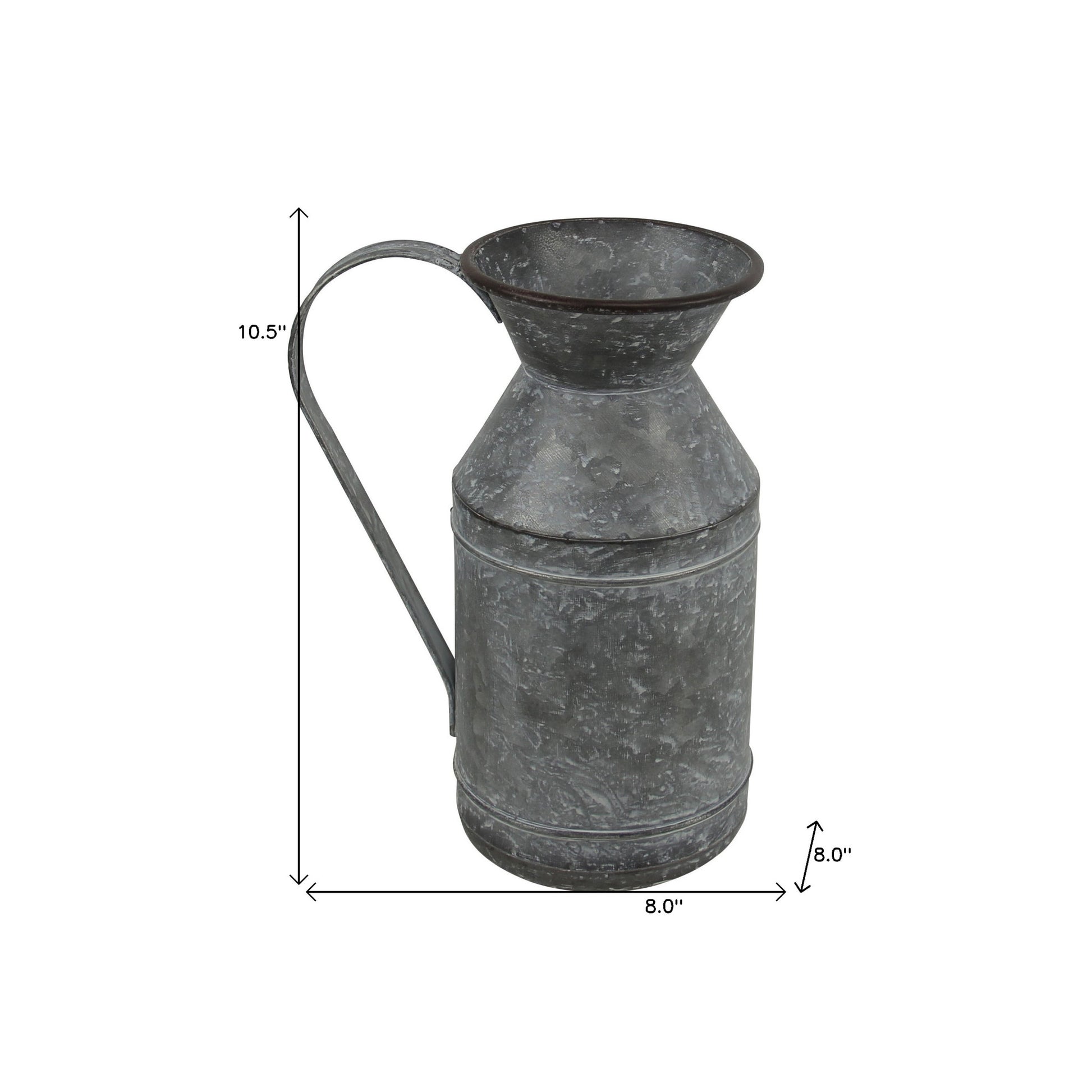 11" Gray Metal Jug Vase - Loft&Timber