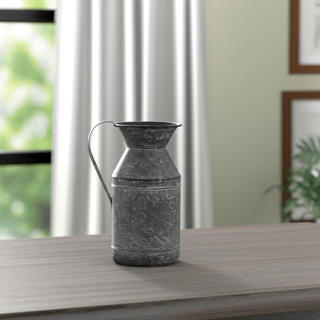11" Gray Metal Jug Vase - Loft&Timber