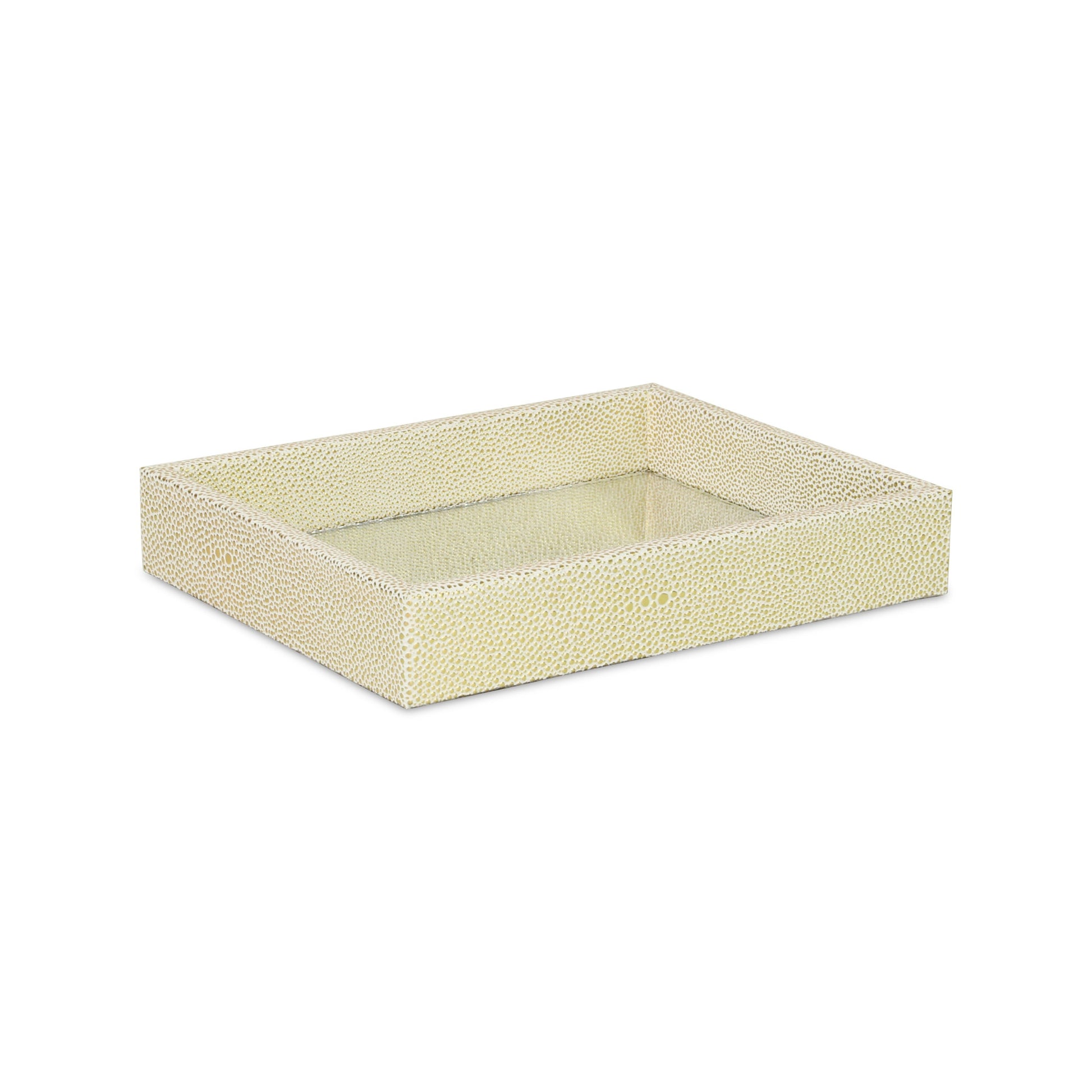 10" White and Gold Rectangular Wood Handmade Serving Tray - Loft&Timber