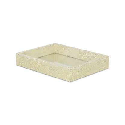 10" White and Gold Rectangular Wood Handmade Serving Tray - Loft&Timber