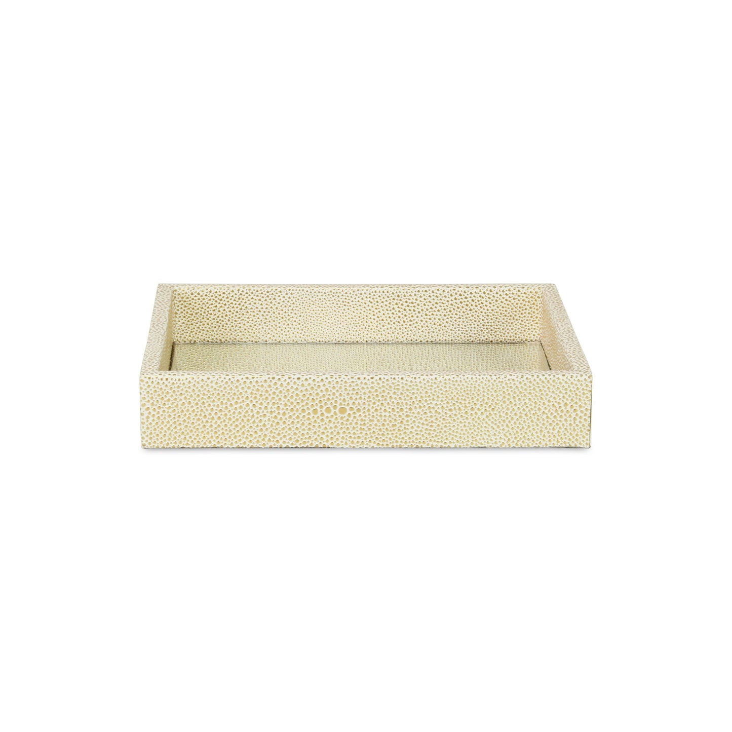 10" White and Gold Rectangular Wood Handmade Serving Tray - Loft&Timber