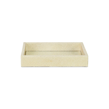 10" White and Gold Rectangular Wood Handmade Serving Tray - Loft&Timber