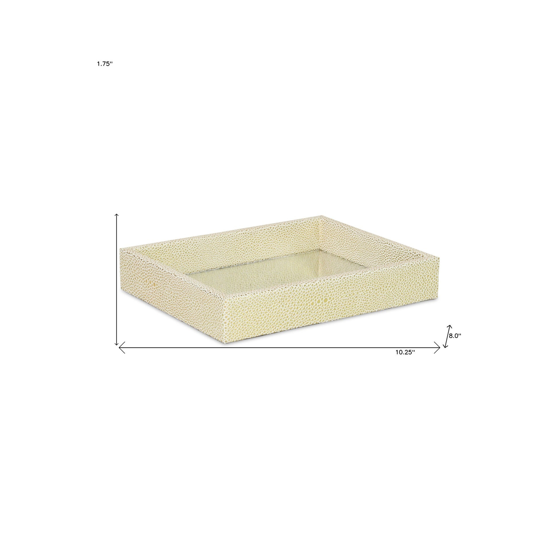 10" White and Gold Rectangular Wood Handmade Serving Tray - Loft&Timber