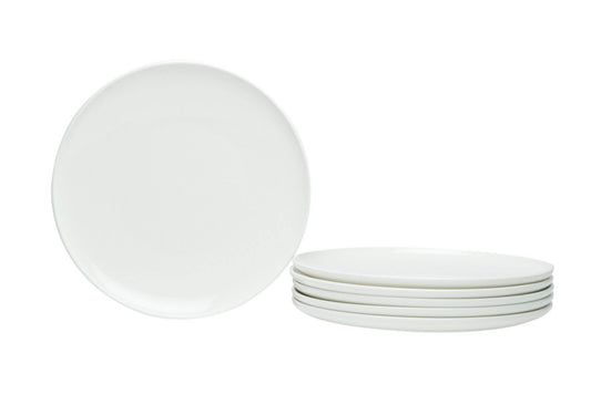White Six Piece Porcelain Service For Six Salad Plate Set - Loft&Timber