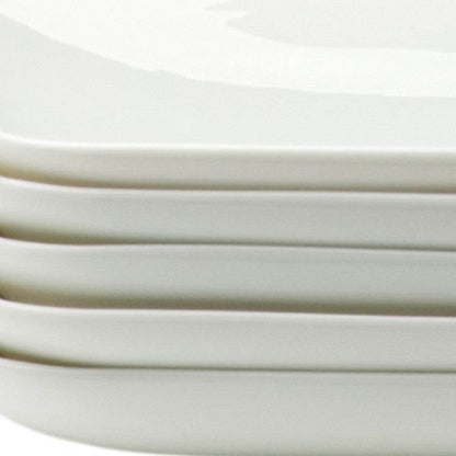 White Six Piece Rectangle Porcelain Service For Six Dinner Plate Set - Loft&Timber