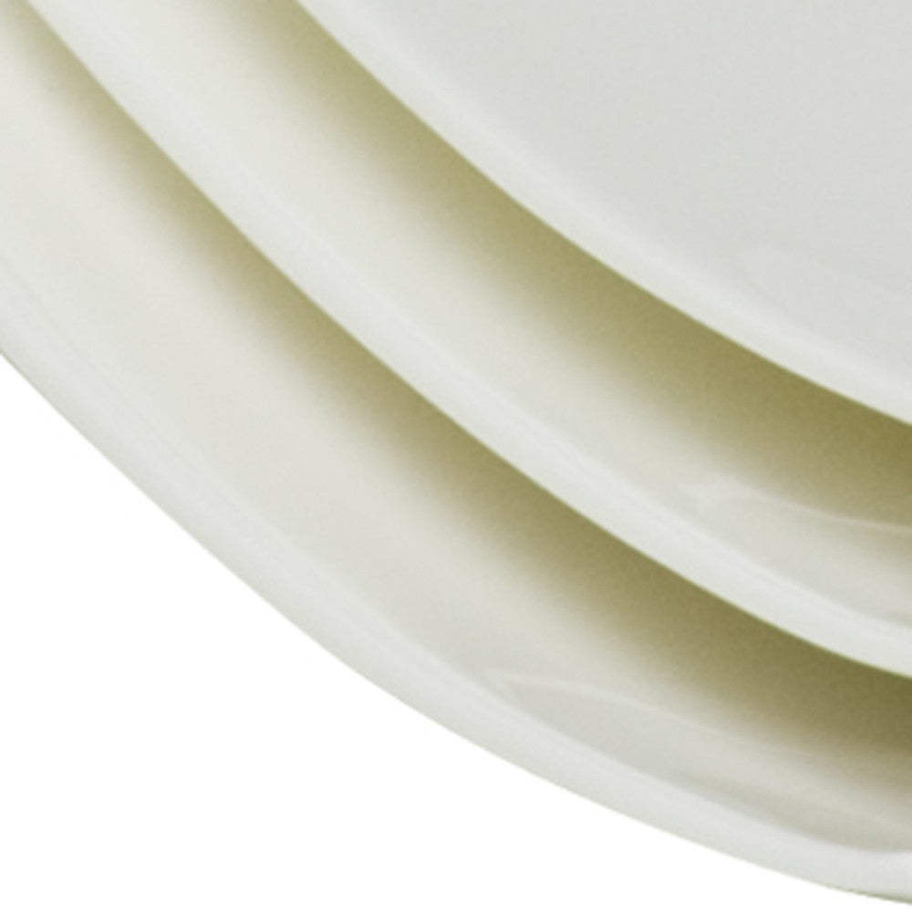 White Six Piece Square Bone China Service For Six Salad Plate Set-5