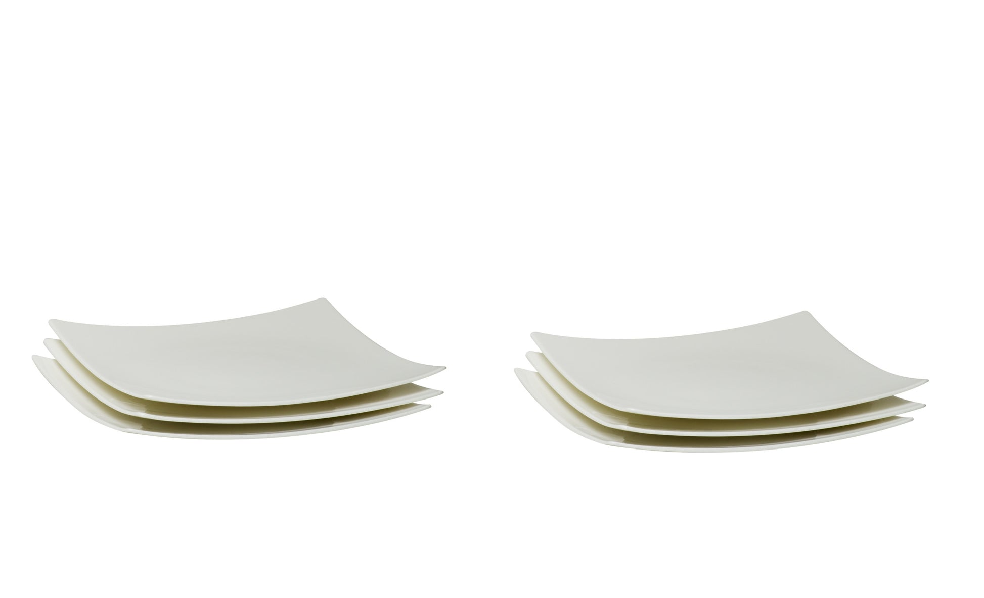White Six Piece Square Bone China Service For Six Salad Plate Set-2