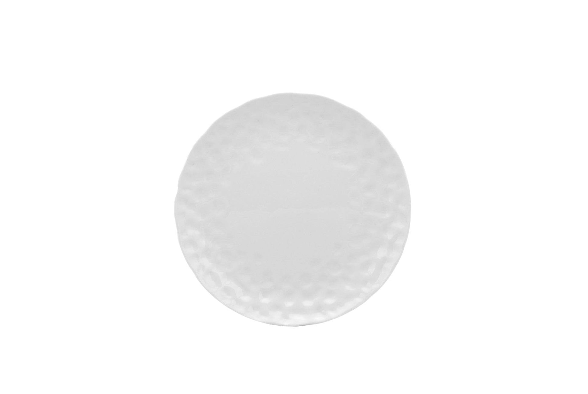 White Six Piece Round Pebbled Porcelain Service For Six Salad Plate Set - Loft&Timber
