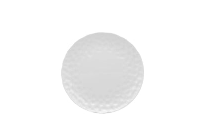 White Six Piece Round Pebbled Porcelain Service For Six Salad Plate Set - Loft&Timber