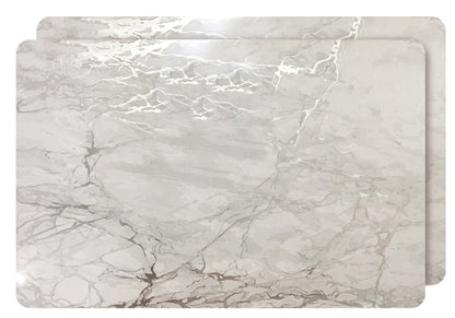 12" X 18" Silver And Gray Abstract Placemats - Loft&Timber