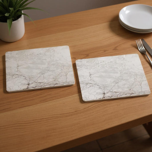 12" X 18" Silver And Gray Abstract Placemats - Loft&Timber