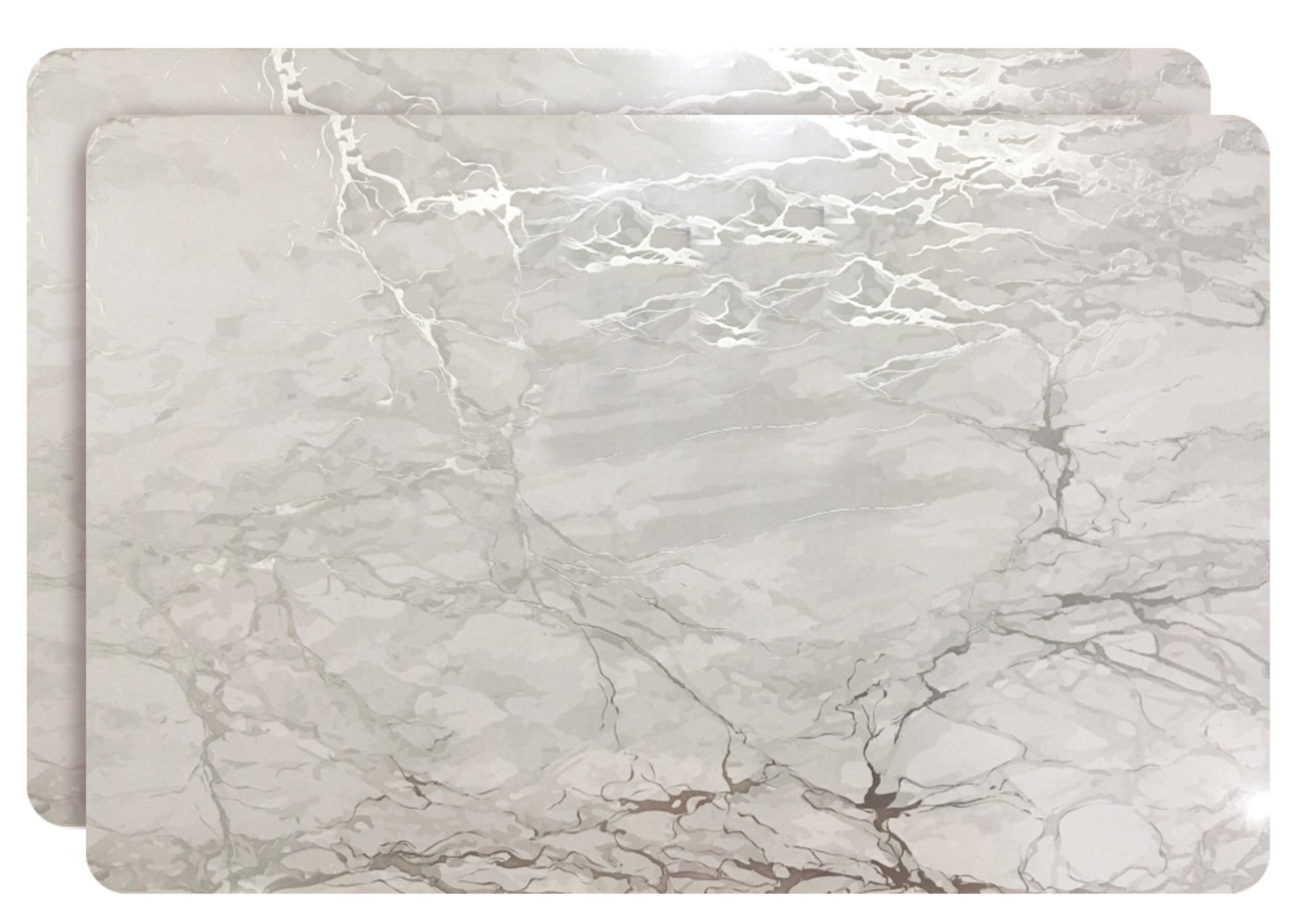 12" X 18" Silver And Gray Abstract Placemats - Loft&Timber