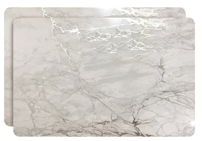 12" X 18" Silver And Gray Abstract Placemats - Loft&Timber