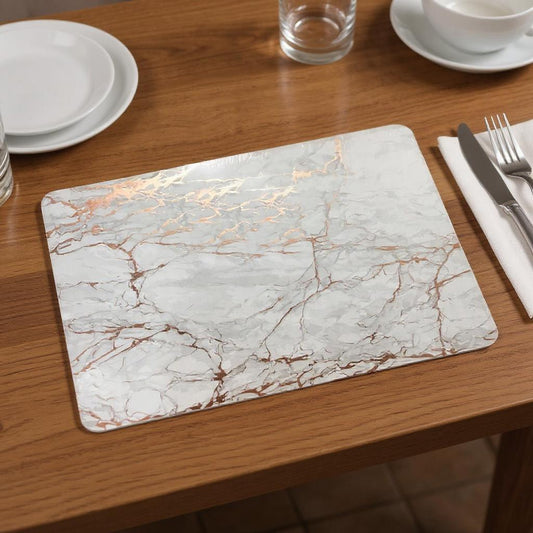 12" X 18" Gold And Silver Abstract Agglomerated cork Placemats - Loft&Timber